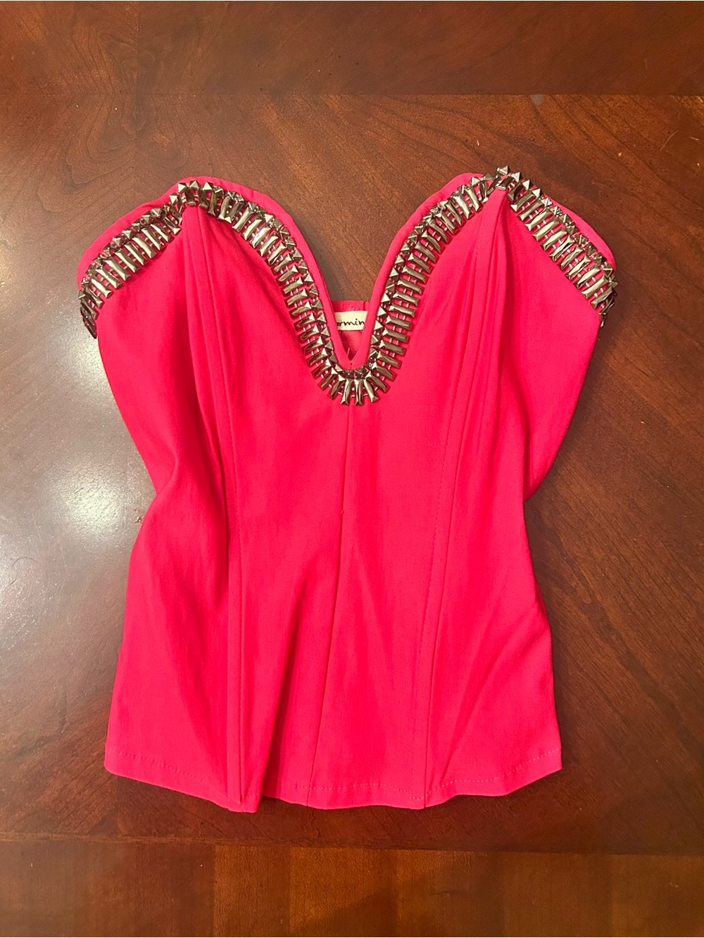 Stud-Embellished Strapless Corset/Bustier